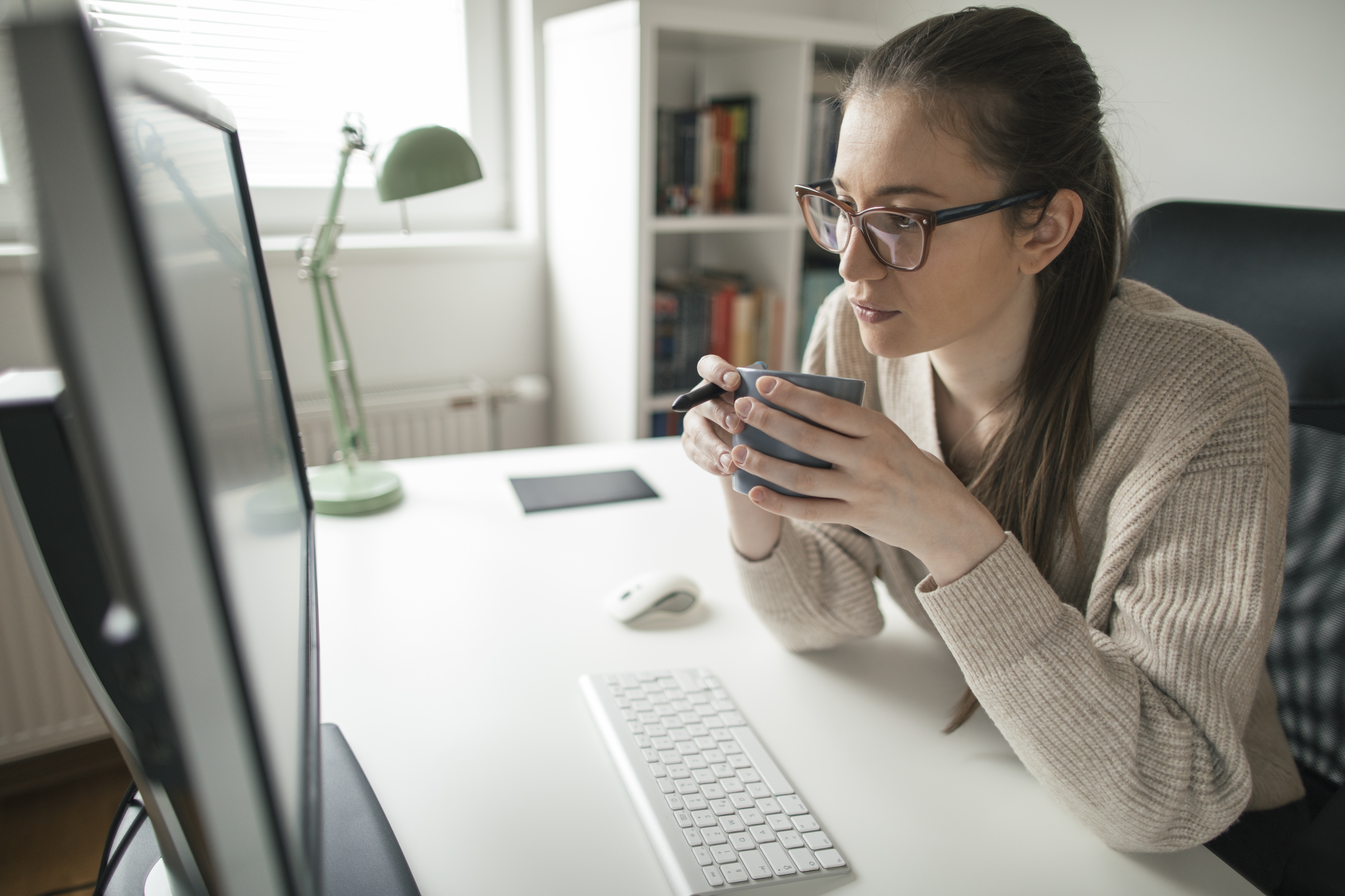 Woman working at computer