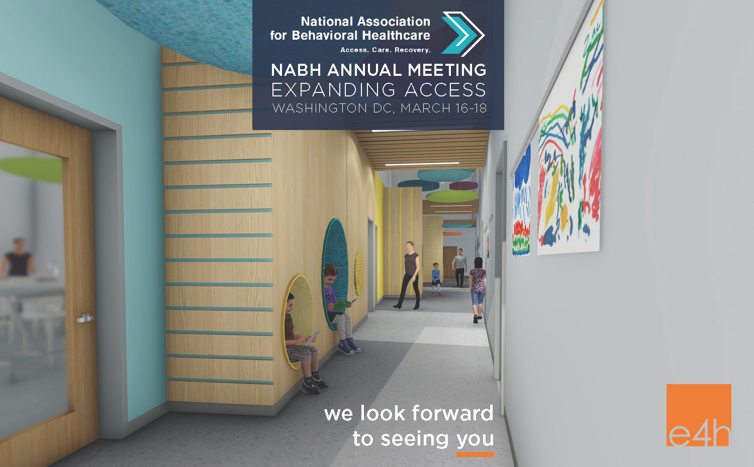 Rendering - hallway of behavioral health facility