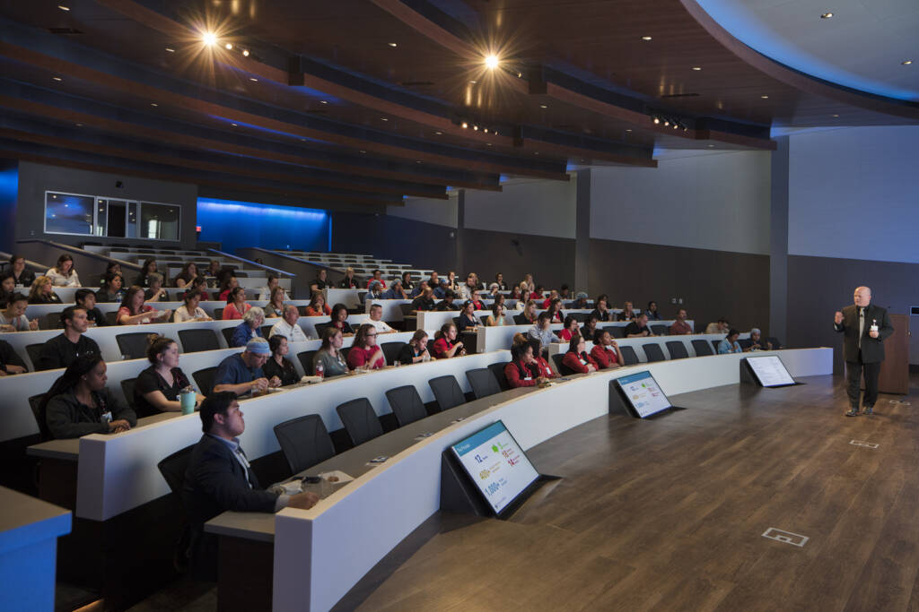 Auditorium filled with student