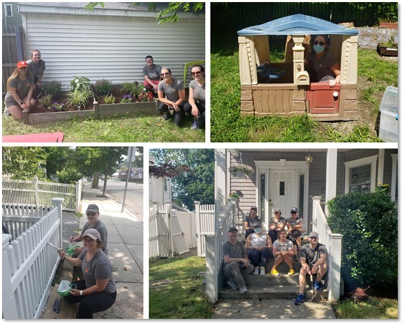 people cleaning up space