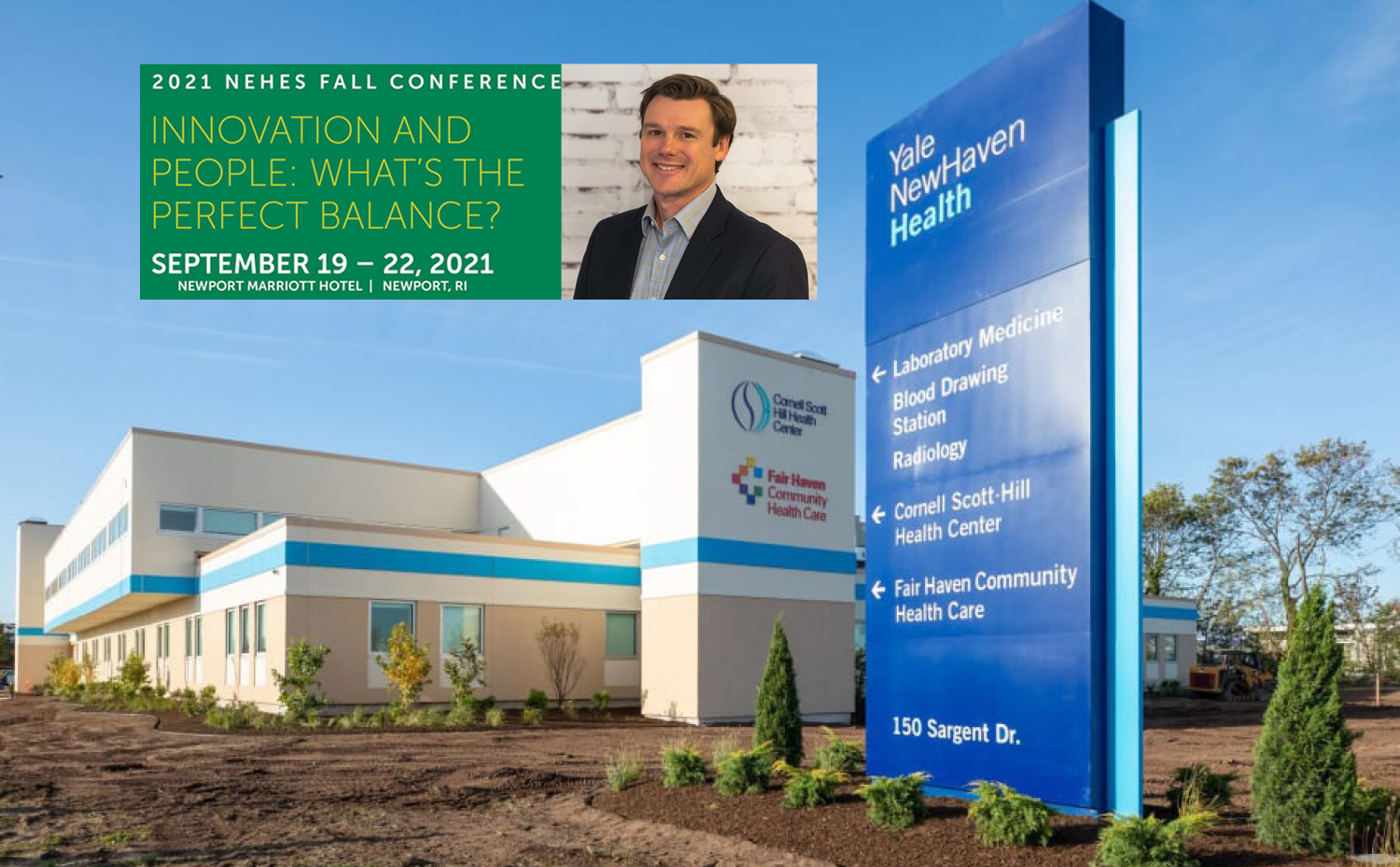 building with headshot