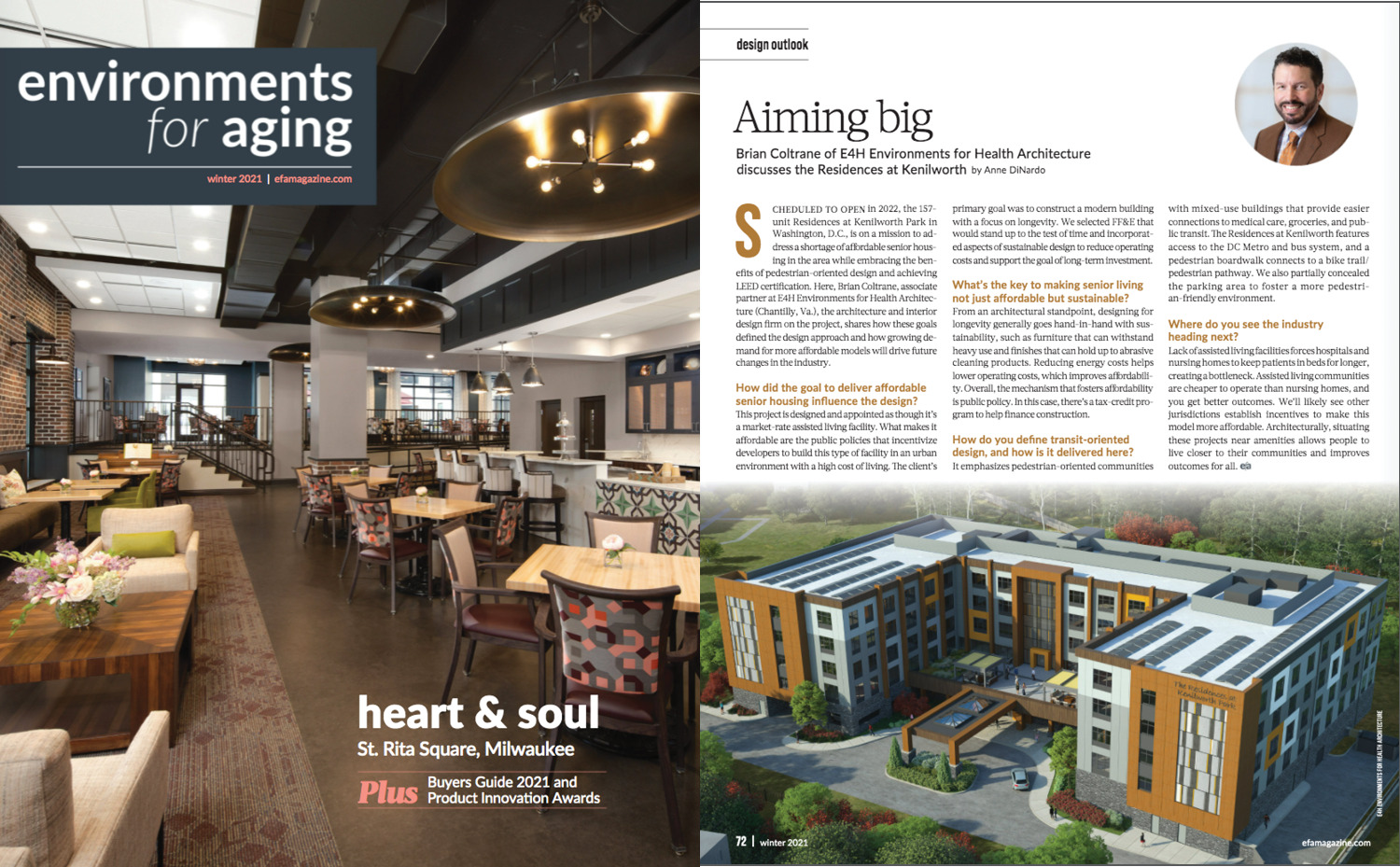 Magazine cover and article