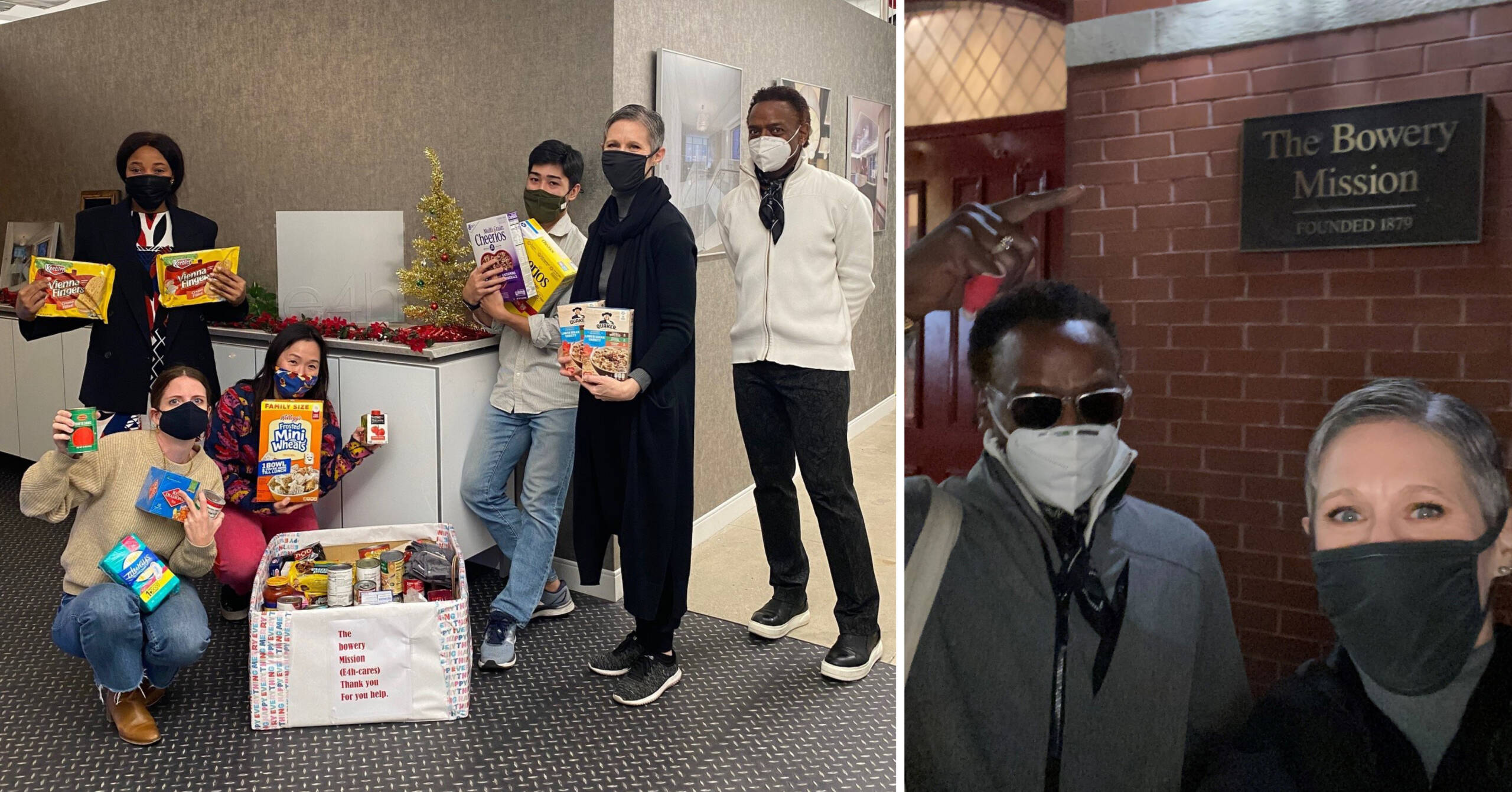 People collecting food