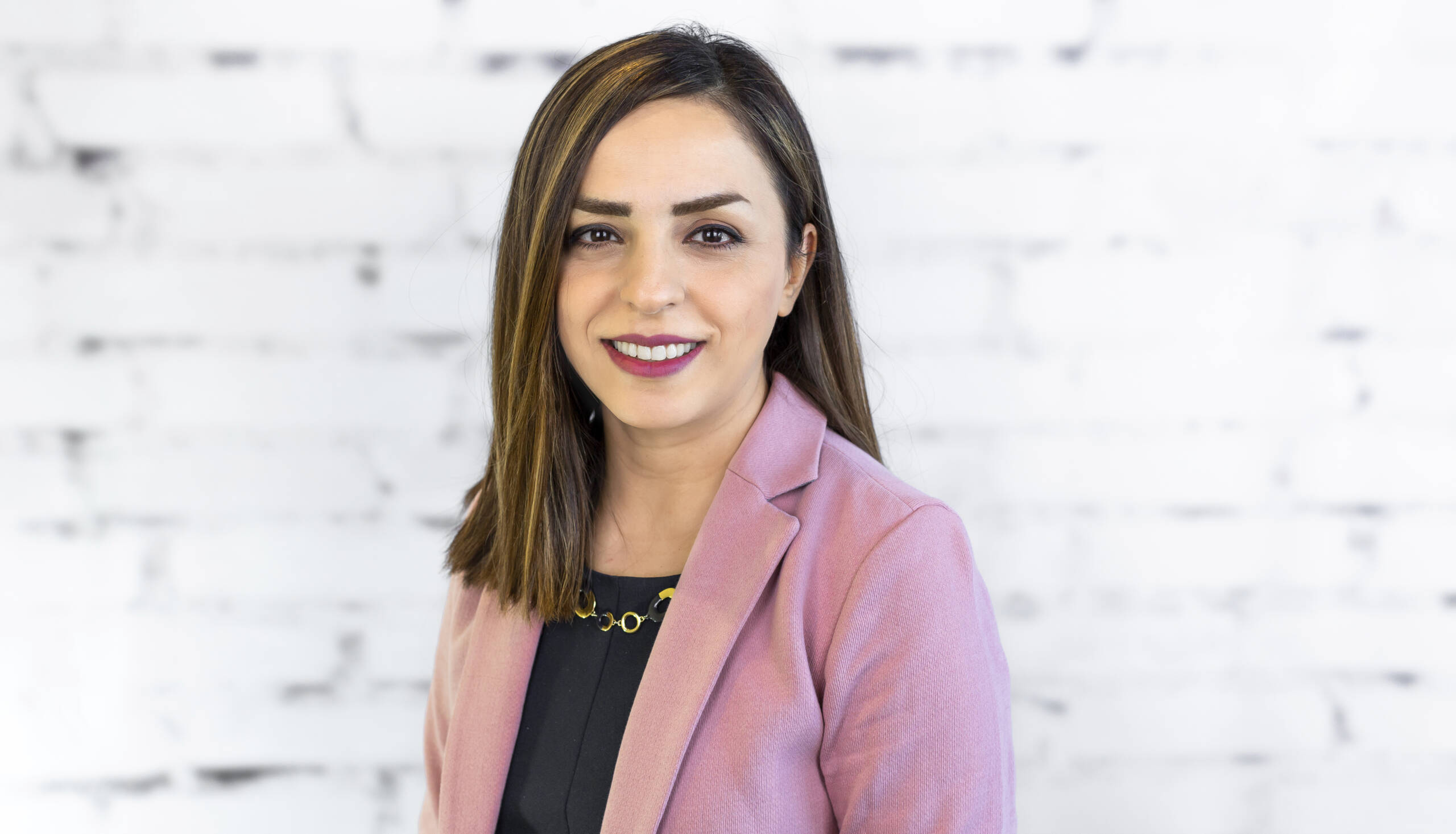 Woman in pink jacket